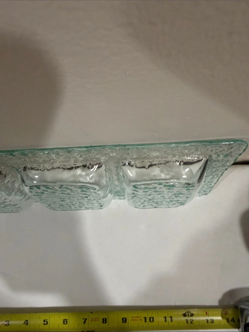 Clear Textured Glass Triple relishTray - Elegant Clear Glass
